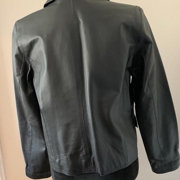 Black Nappa Leather Jacket, NWT, Size Medium - Picture 5 of 8